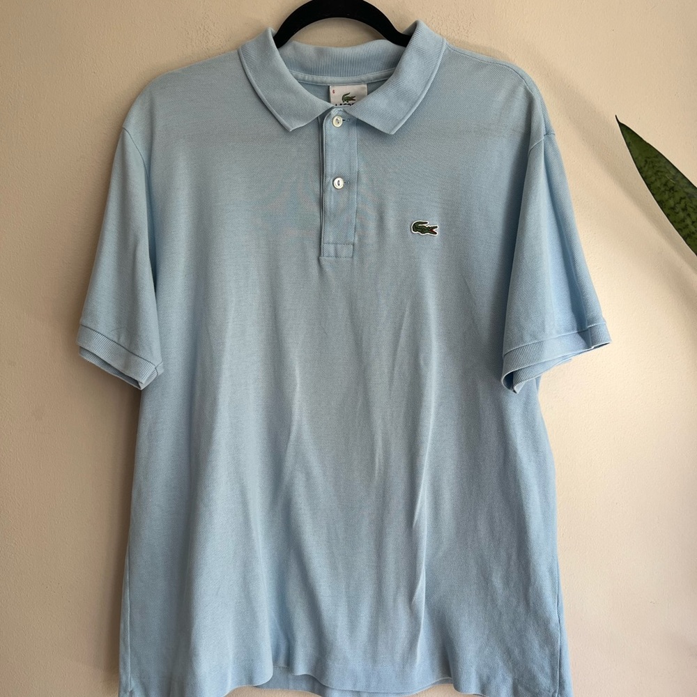 Lacoste men’s blue logo patch cotton polo short sleeve shirt size 6 - Picture 12 of 14